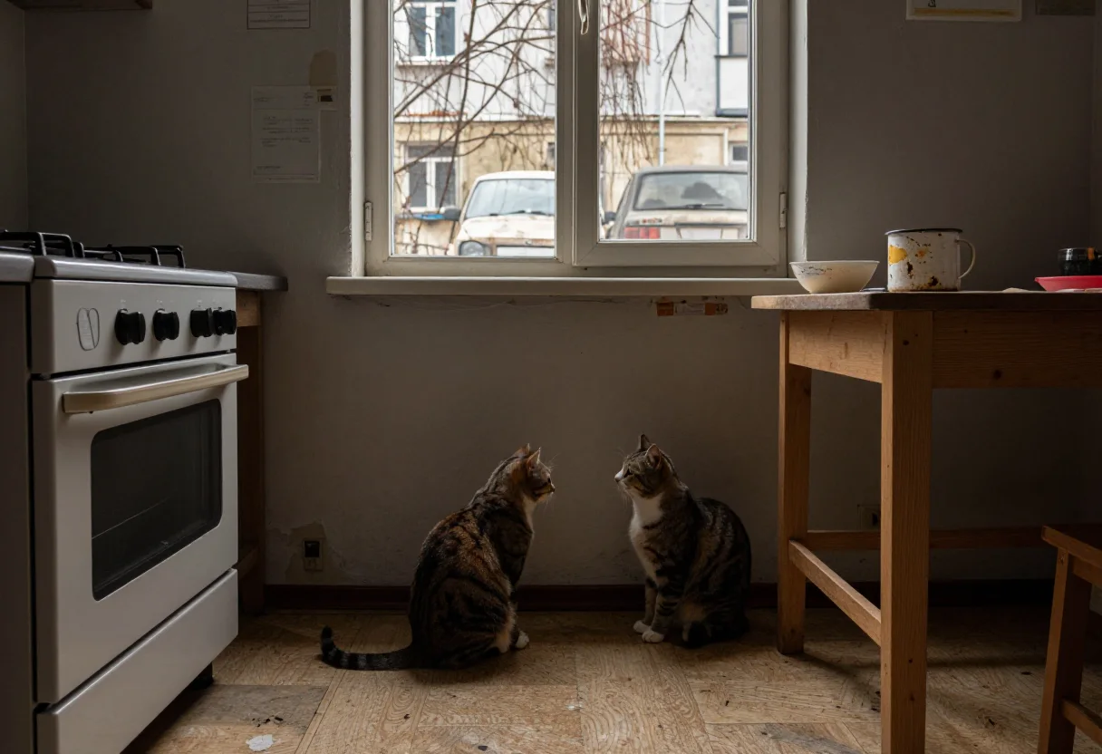 Соседка по квартире ждёт ужина.