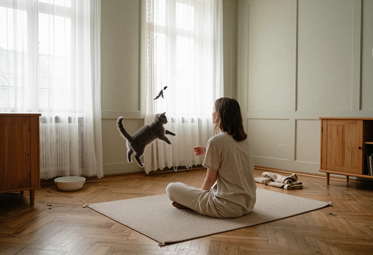 Котёнок учится играть: первые недели в новом доме