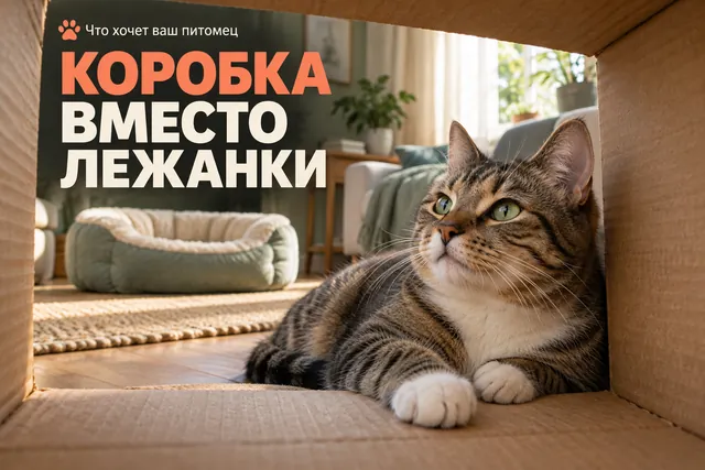 Почему кошка спит в коробке, а не в дорогой лежанке