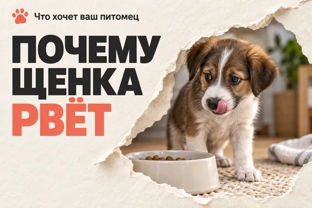 Почему щенка может вырвать: разбираем причины и что делать