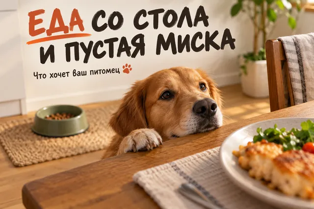 Попрошайничество у стола — не манипуляция, а нормальная наука, которую хозяин закрепляет сам