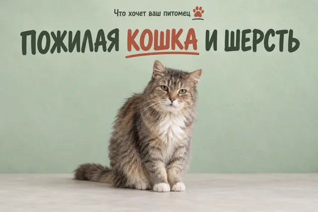 Матовая шерсть у старой кошки не всегда признак лени: за ней может стоять боль